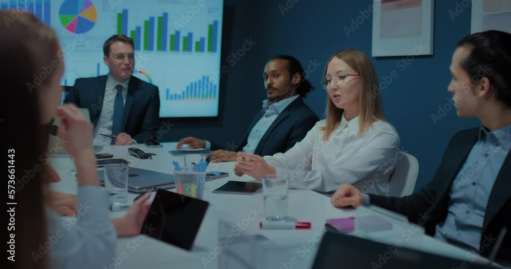 team of multiethnic business experts discussing working tasks in meeting, diverse people, 4K, Prores team of multiethnic business experts discussing working tasks in meeting, diverse people, 4K, Prores