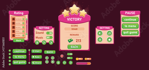 List of mobile games , Game UI kit ,  user interface ui - ux
