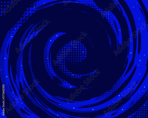 Dark blue grunge brush stroke abstract spiral background