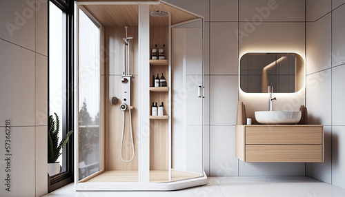 design. Bathroom with furniture. Generative AI Bathroom interior