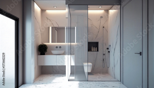 illustration. design. Bathroom with furniture. Bathroom interior. Generative AI