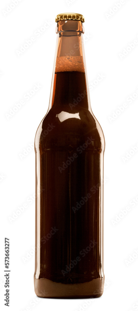 Glass beer bottle with beer Glass beer bottle with beer