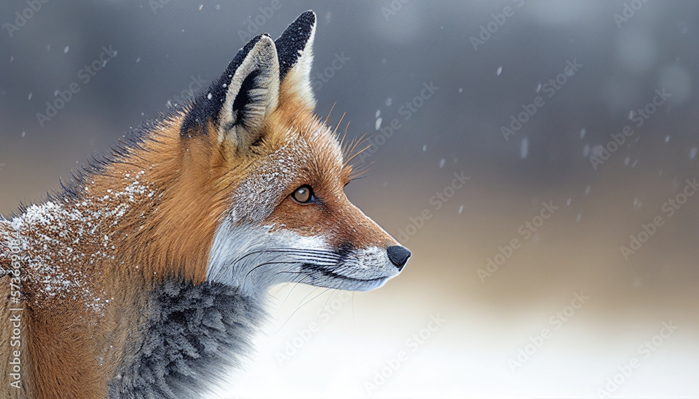 Fototapeta premium Red Fox In The Wild. Generative AI