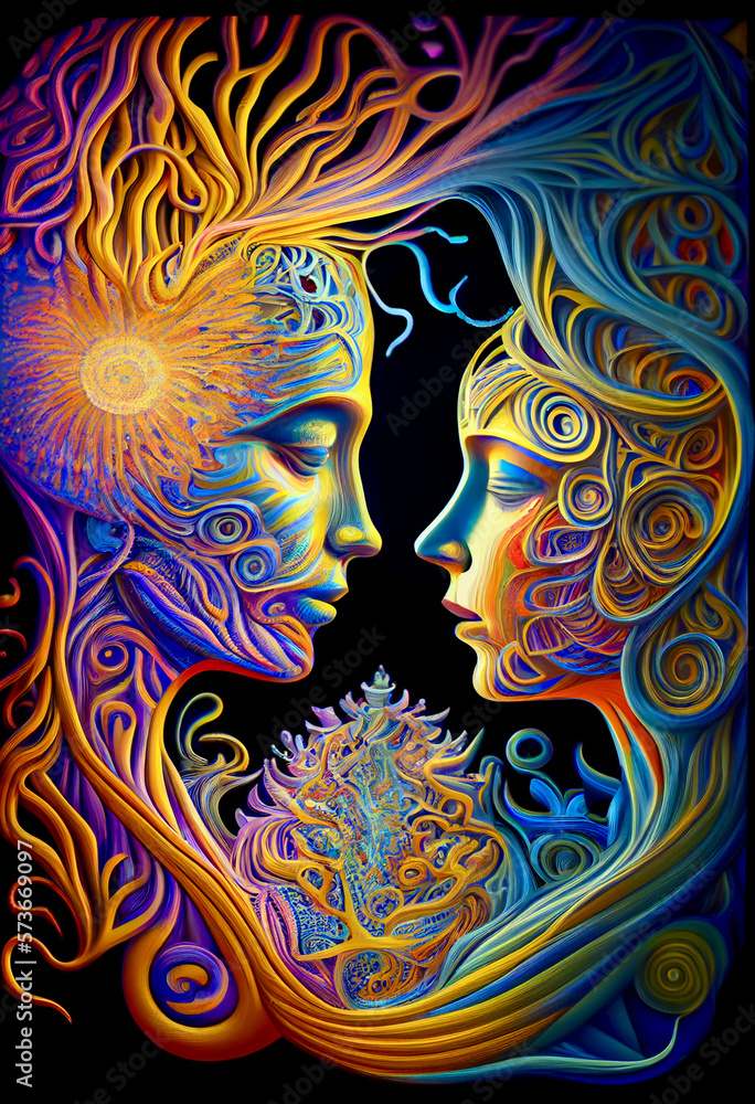 Generative AI render of a love themed illustration Generative AI render of a love themed illustration