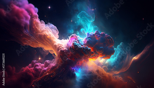 Beautiful abstract of a space void, vibrant colors, phone background