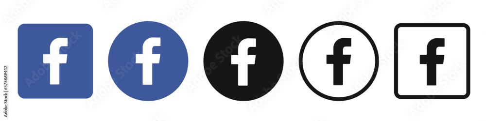 Kiev, Ukraine - February 22, 2023: Set of vector facebook social