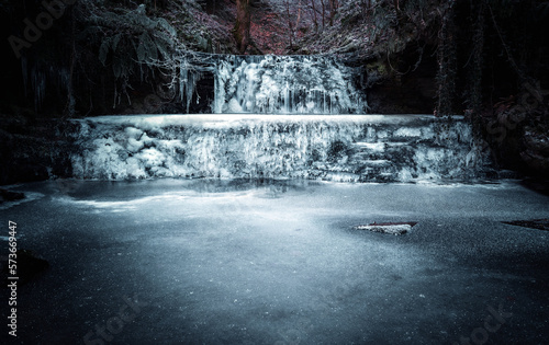 Frozen Water Fall  Millbank Burn  Lochwinnoch  Renfrewshire  Scotland  UK