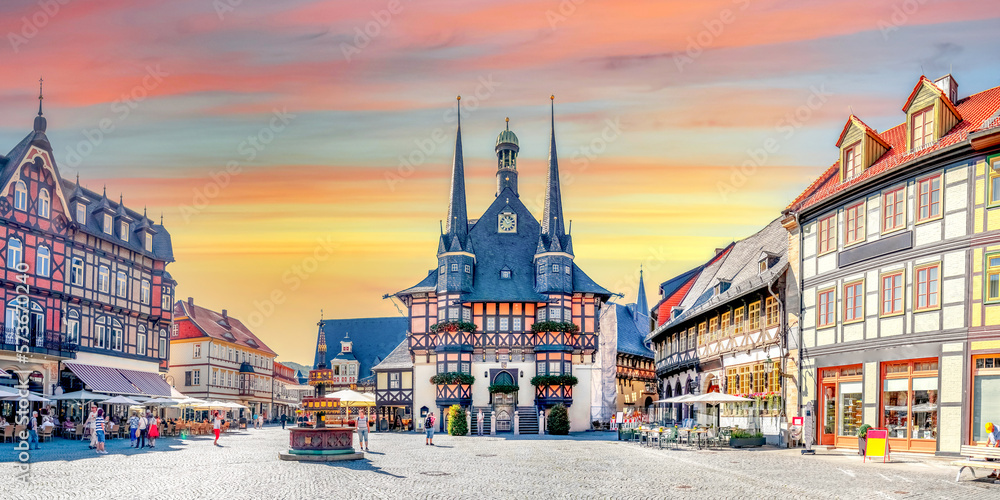 Altstadt, Wernigerode, Deutschland  - obrazy, fototapety, plakaty 