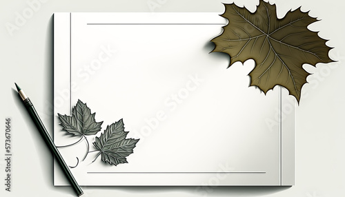 The page was blank, decorated with a leaf border. - Generative AI