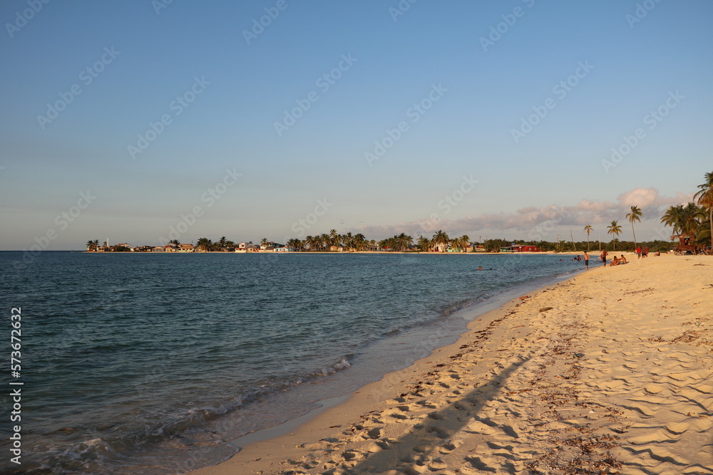 Romantic sunset on the beach in the Caribbean, Cuba