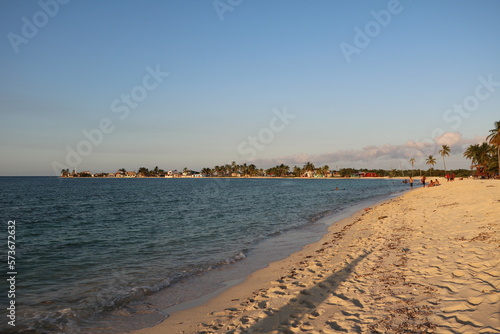 Romantic sunset on the beach in the Caribbean  Cuba