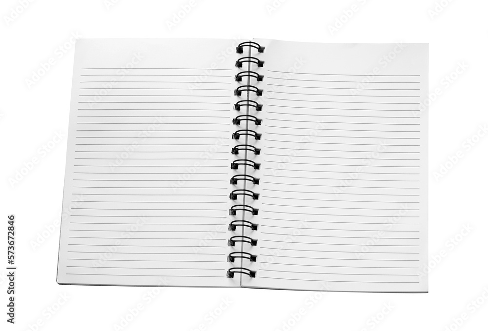 open spiral notebook isolated with clipping path for mockup open spiral notebook isolated with clipping path for mockup