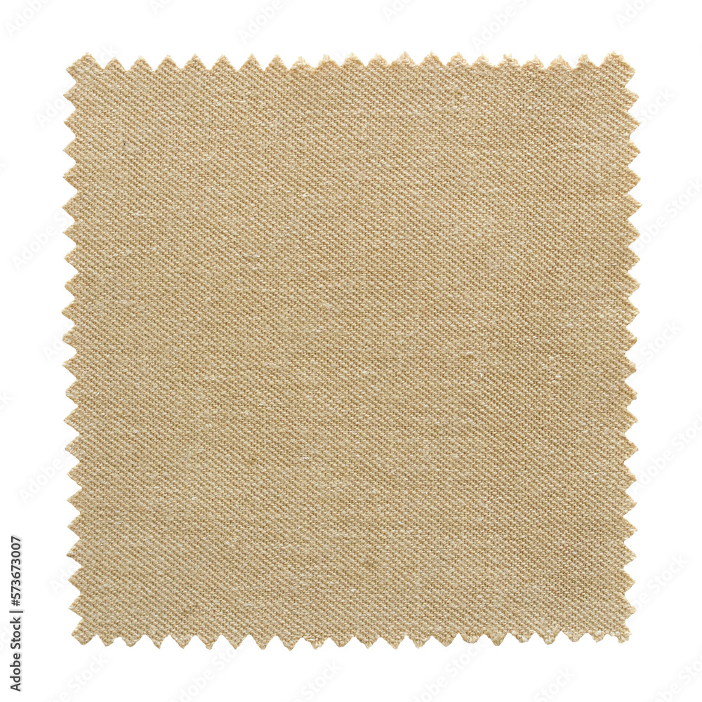 Brown fabric swatch samples isolated with clipping path - obrazy, fototapety, plakaty 
