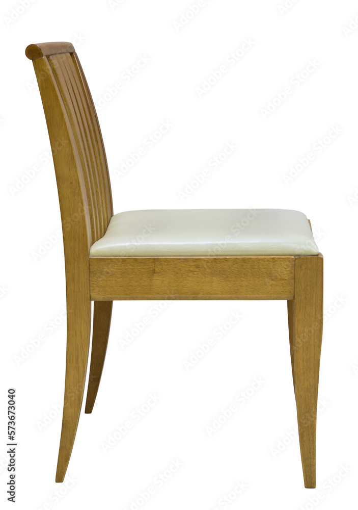 wooden chair isolated with clipping path