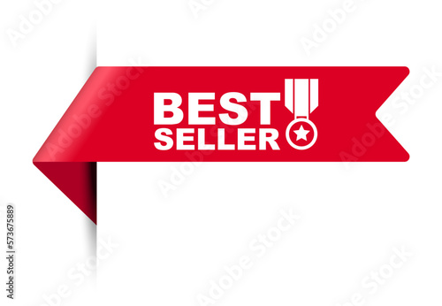 red vector illustration banner best seller