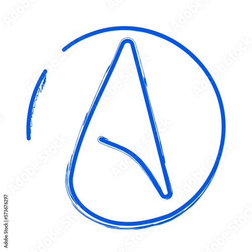 atheism brush on white background, vector illustration.