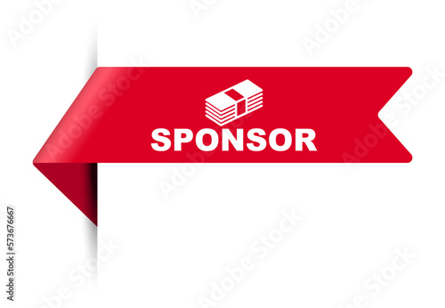 red vector illustration banner sponsor