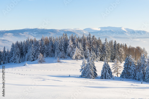 Winter landscape in a remote mountain area in Austria