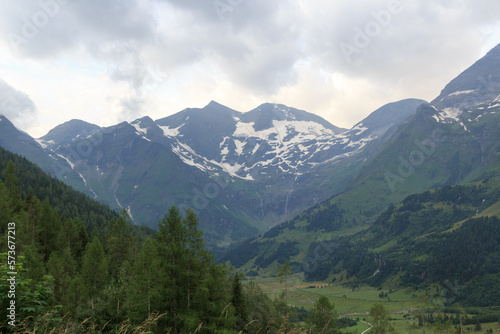 Mountain panorama at Grossglockner High Alpine Road, Austria