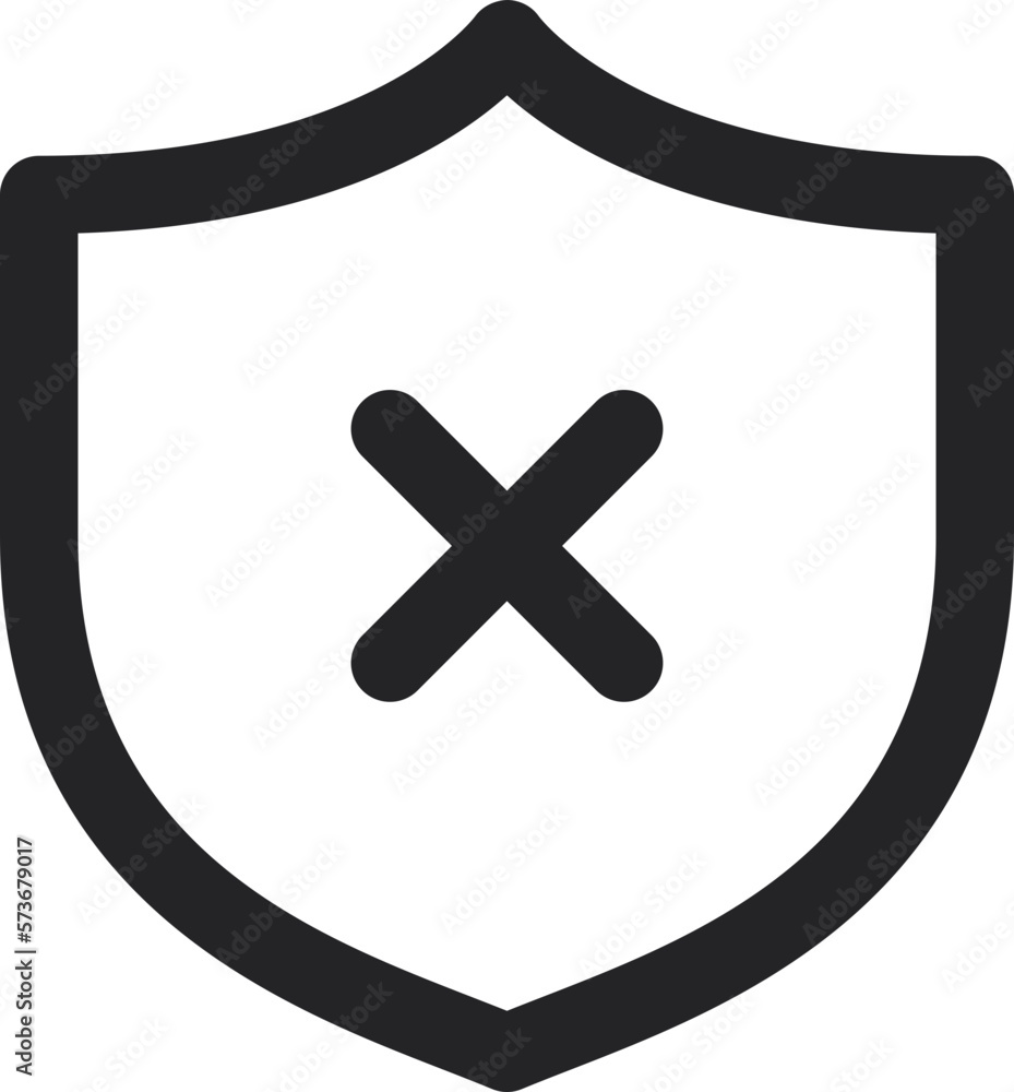 Obraz premium shield cancel icon