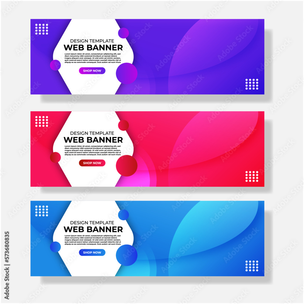 Fototapeta premium Set of Modern Web Banner Design. Creative Banner Header Templates.Ai10