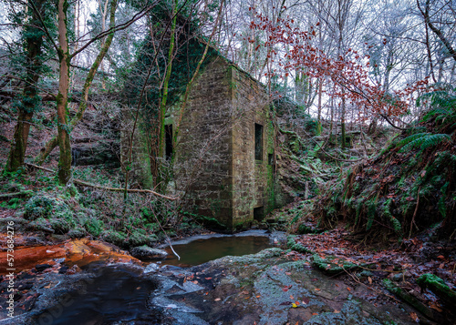 Icy Stream, Millbank Mill,Burnbank Glen, Lochwinnoch, Renfrewshire, Scotland, UK photo