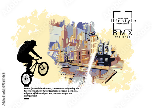 Sport vector illustration of bmx rider