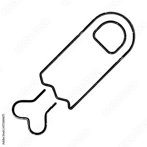 broken finger brush on white background, vector illustration.