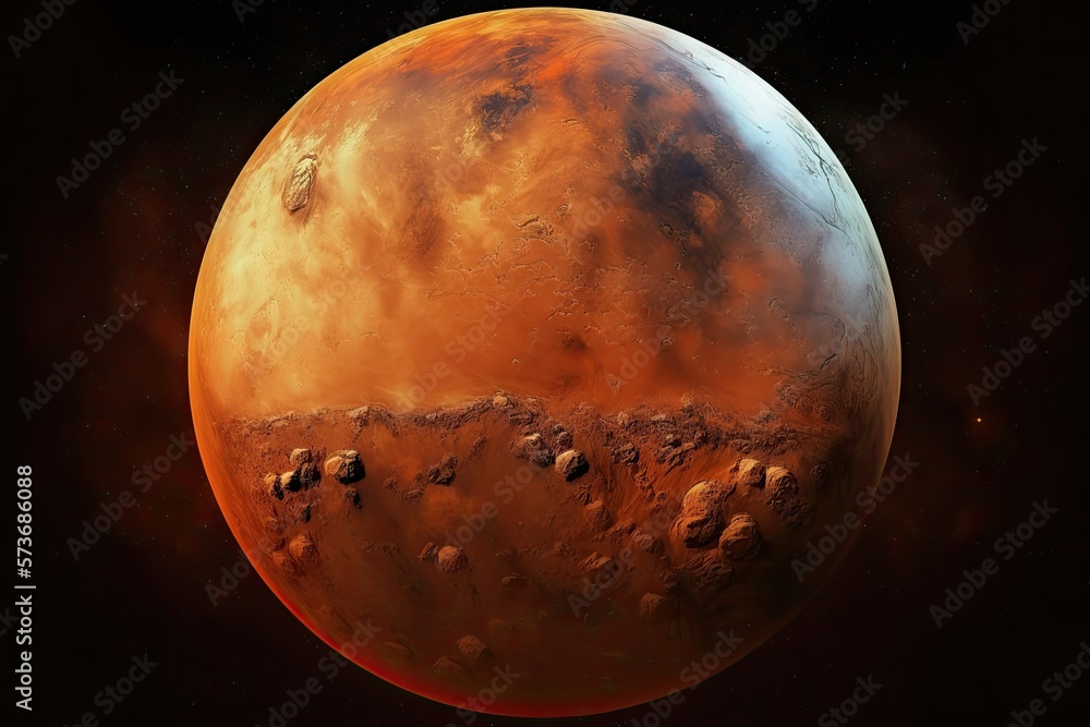 Mars in extremely high resolution, the red planet, with distinct ...