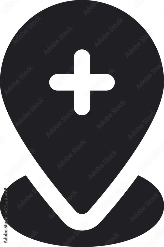 Obraz premium pin hospital icon