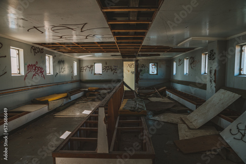 Abandoned ferry boat
