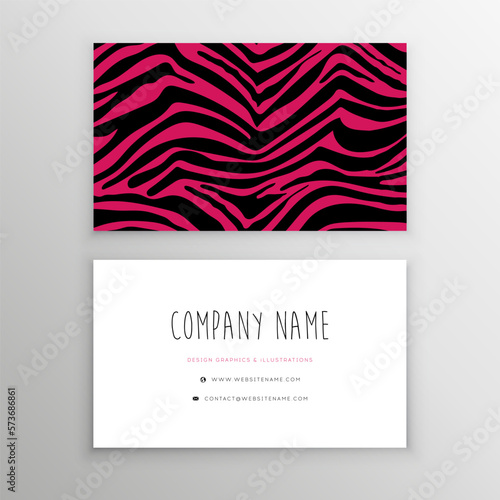 Personal business card. Zebra texture © milaart17