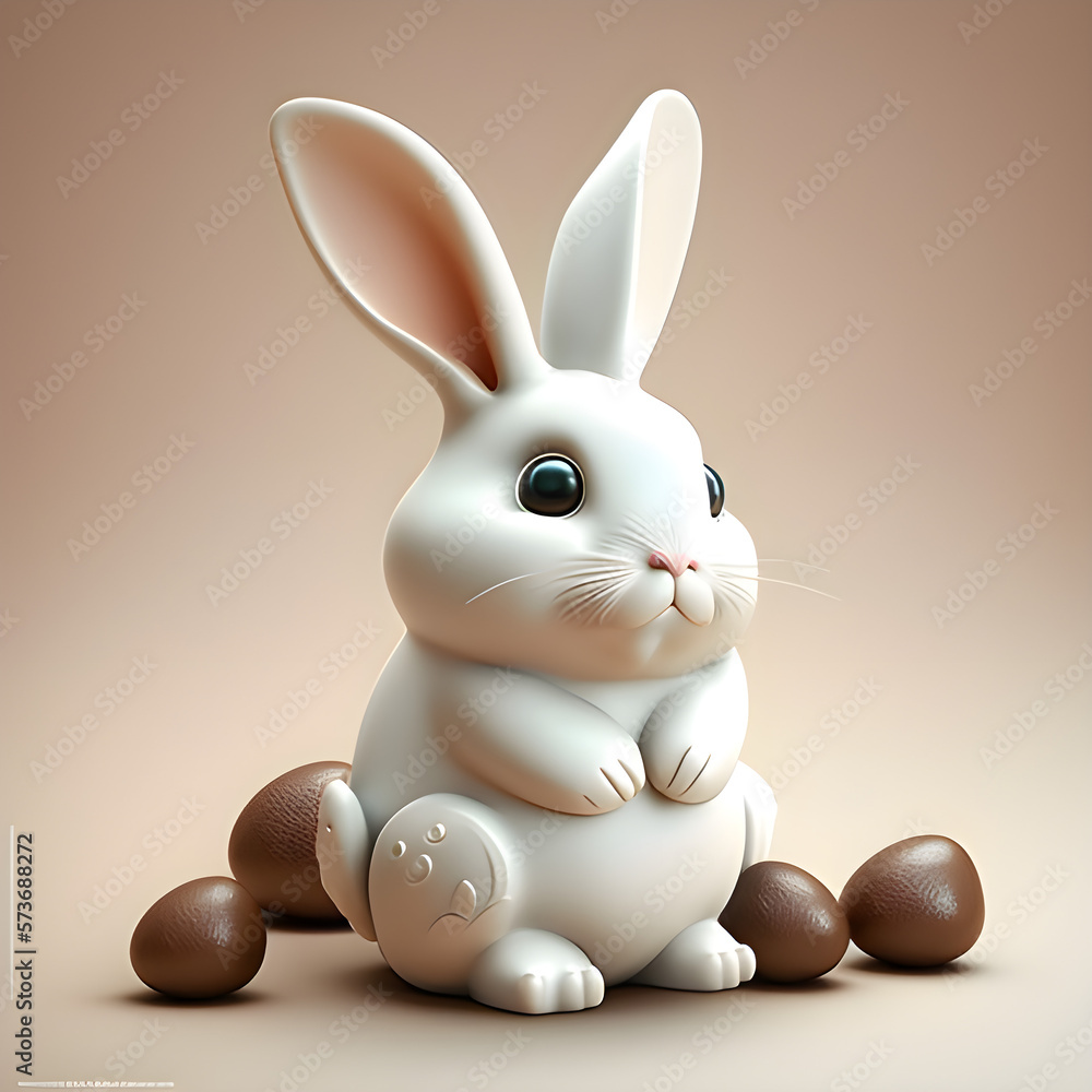 Obraz premium Easter Bunny with chcolate eggs
