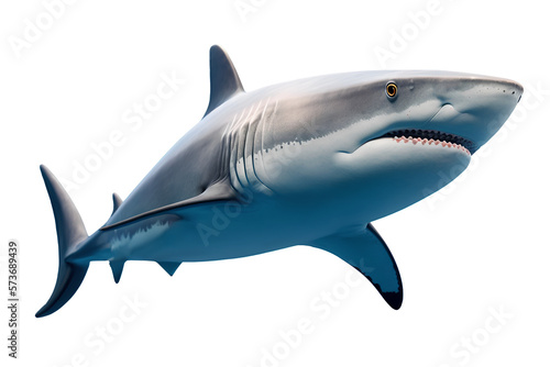 Shark on transparent background. Generative Ai