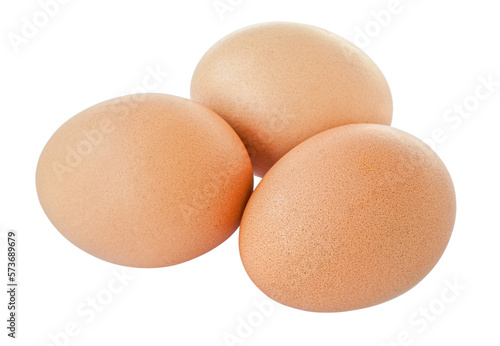 Three brown eggs isolated. png transparent