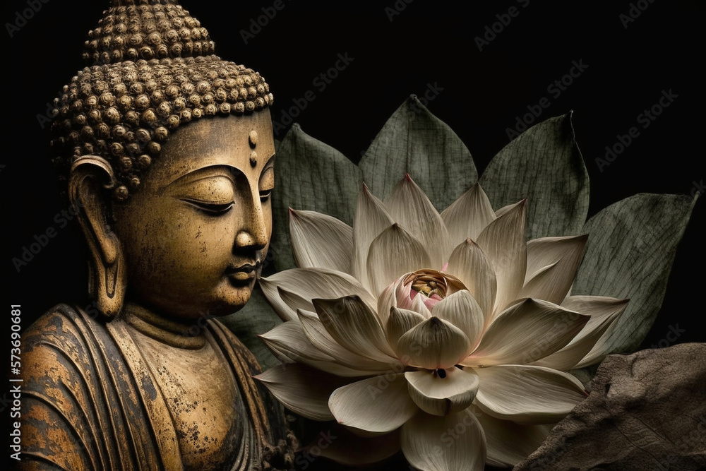 Spiritual Buddha Statue Meditating With