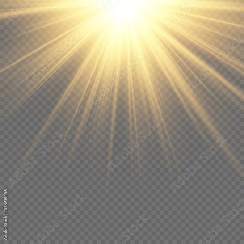 Vector transparent sunlight special lens flash light effect.front sun lens flash. Vector blur in the light of radiance.
