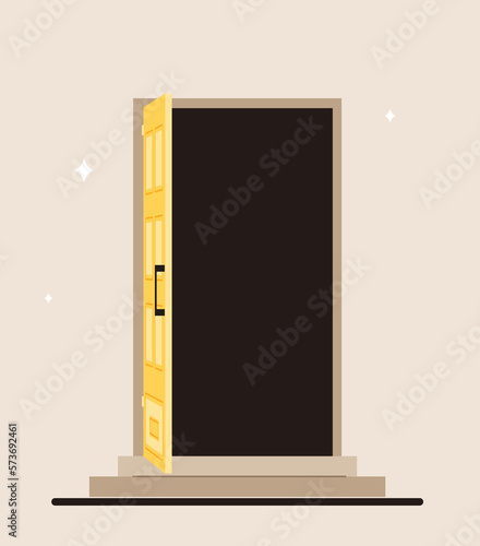 Closed yellow door