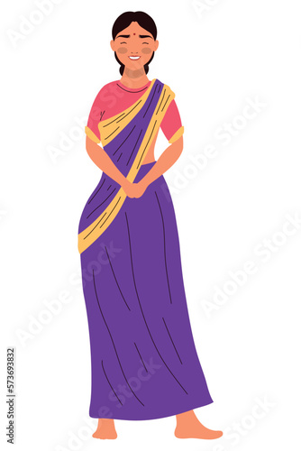 indian woman with purple costume