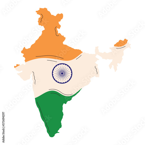 india flag in map