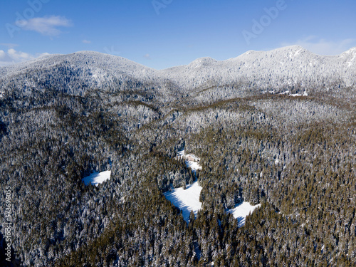 Aerial view of Rhodope Mountains near Persenk peak, Bulgaria photo