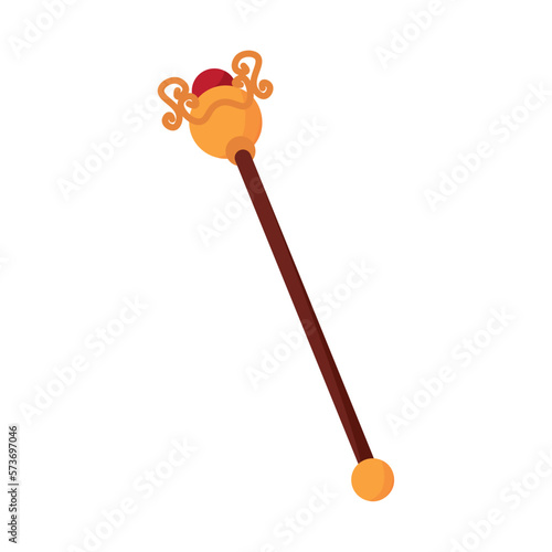 Isolated golden king staff icon Vector