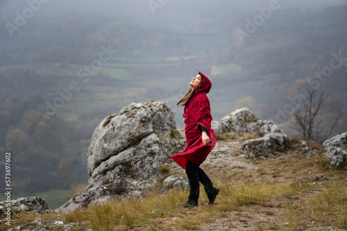 Little red riding hood hiking