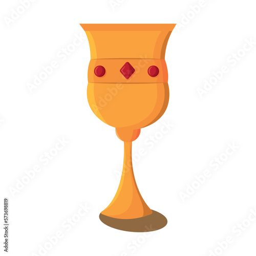 Isolated golden chalice icon flat design Vector