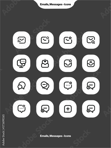 Emails, Messages Icon Set