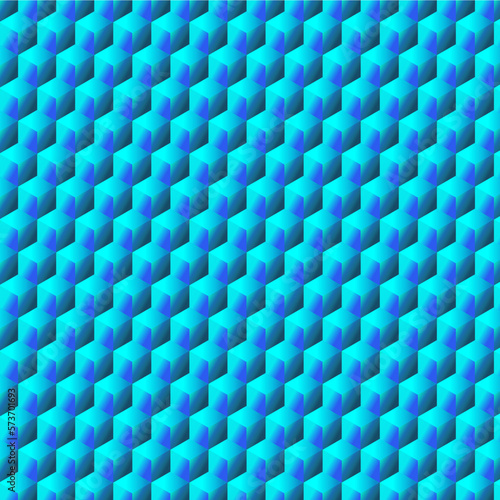 Geometric 3D pattern with a cube (honeycomb) structure in blue tones