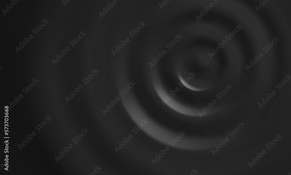Ripple wave or water drop circle background, vector black liquid splash motion. Surface texture with circular pattern of ripple wave from water drop on black background Ripple wave or water drop circle background, vector black liquid splash motion. Surface texture with circular pattern of ripple wave from water drop on black background