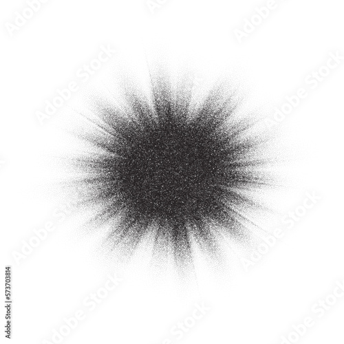 Noise grain spray effect, pointillism black dots gradient, vector grainy sand dotwork stipple. Grainy noise explosion burst or black grain glitter particles scatter