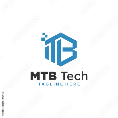 Letter MTB Technology Logo Design