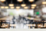 Shots show the interior of a cafe with a blurred background and soft lighting (bokeh). Generative AI